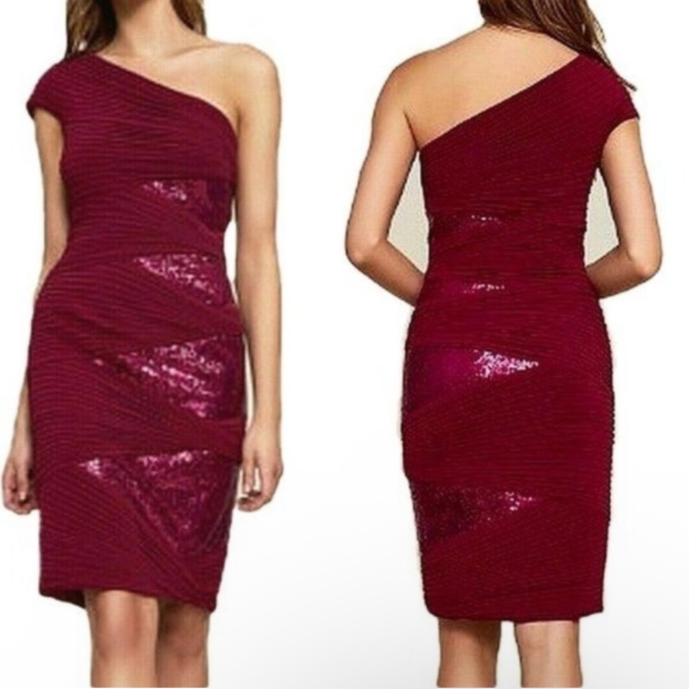 Tadashi Shoji One-Shoulder Sequin Cocktail Dress – Size Large